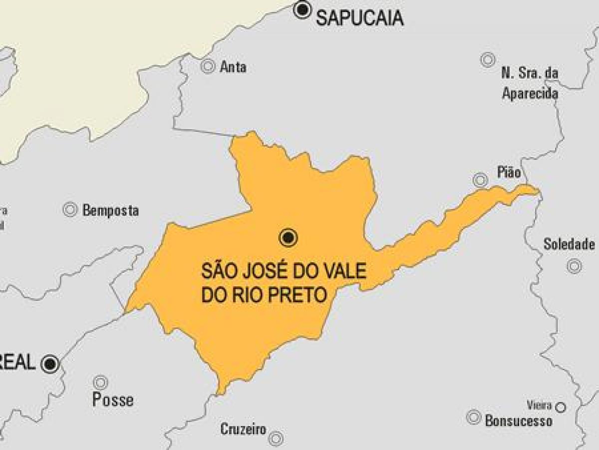 نقشه São José do Vale do Rio Preto, شهرداری