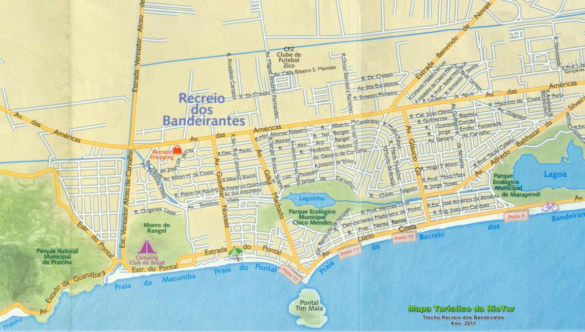 نقشه از ساحل رکریو