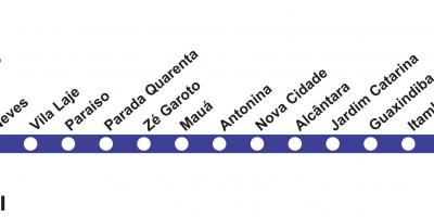 نقشه از Rio de Janeiro, مترو, خط 3 (آبی)