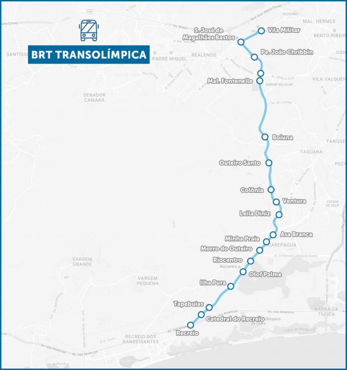 نقشه BRT TransOlimpica