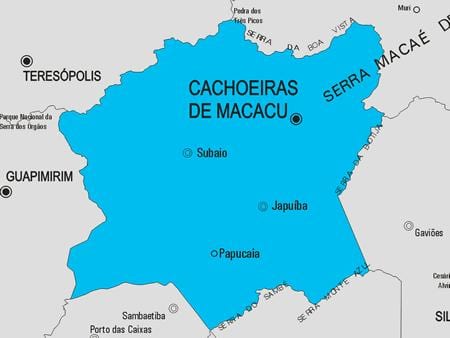 نقشه Cachoeiras د Macacu شهرداری
