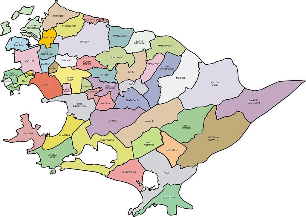 نقشه Quartiers Niterói