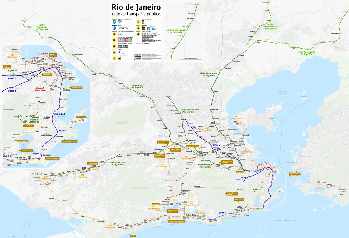 نقشه از Rio de Janeiro حمل و نقل