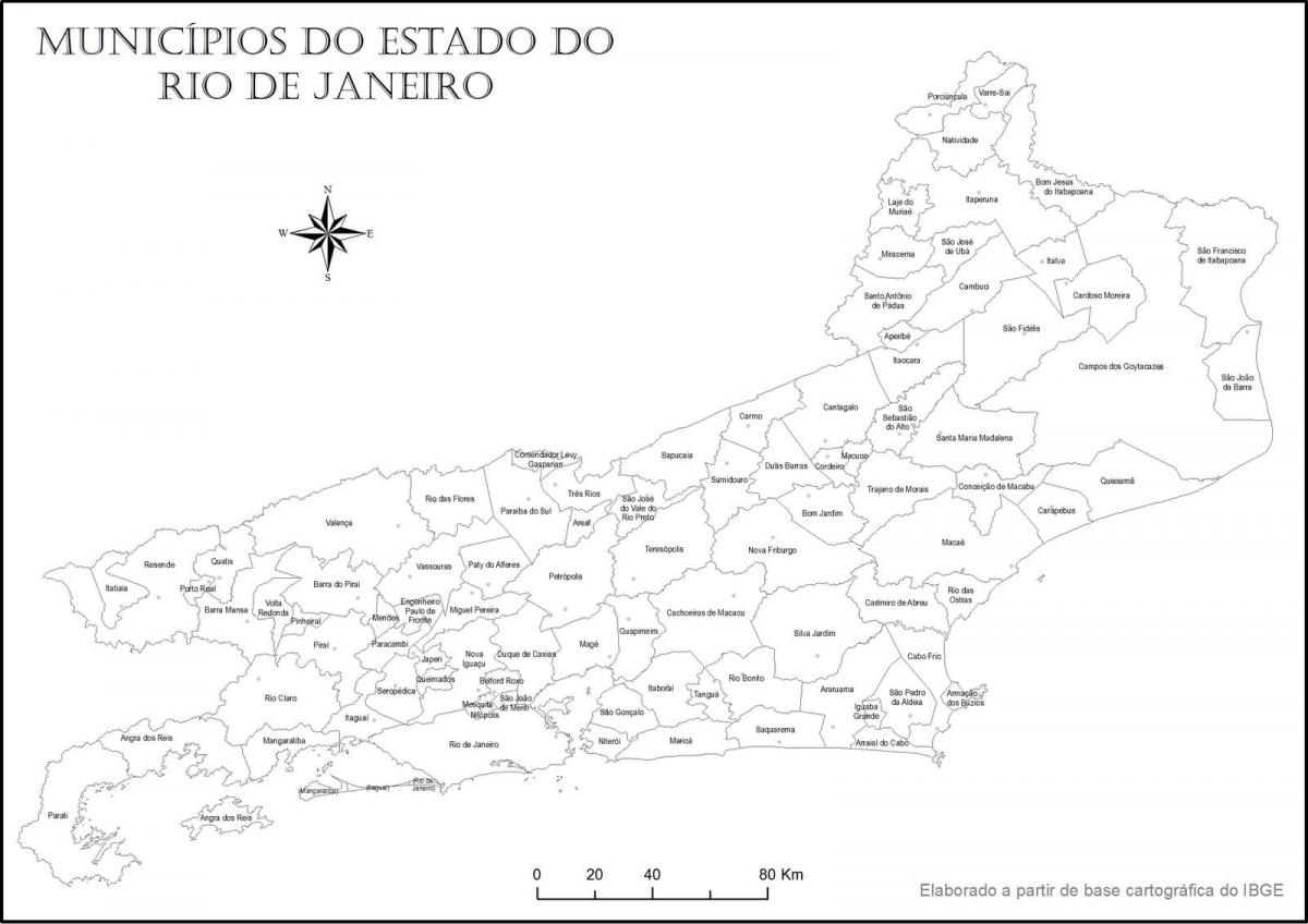 نقشه از Rio de Janeiro, سیاه و سفید
