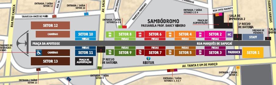 نقشه Sambódromo