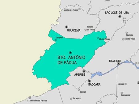 نقشه Santo Antônio de Pádua شهرداری
