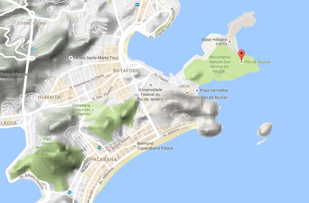 نقشه Sugarloaf Mountain