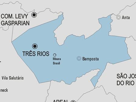 نقشه Três Rios شهرداری
