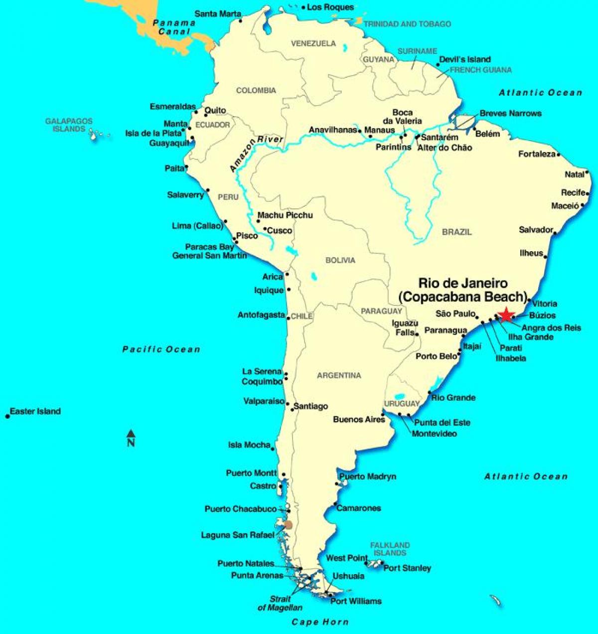 نقشه از Rio de Janeiro در جنوب امریکا