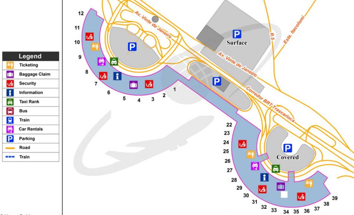 نقشه از فرودگاه بین المللی ریو دو ژانیرو