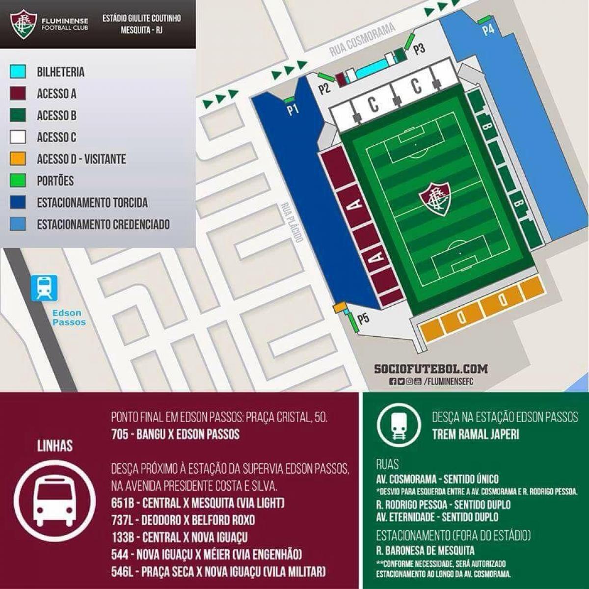 نقشه ورزشگاه Giulite Coutinho