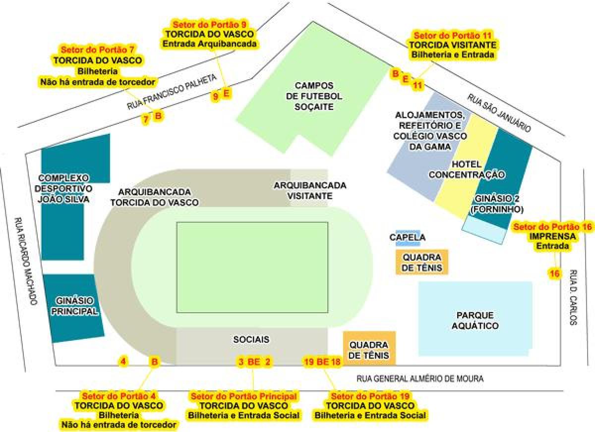 نقشه ورزشگاه سن Januário