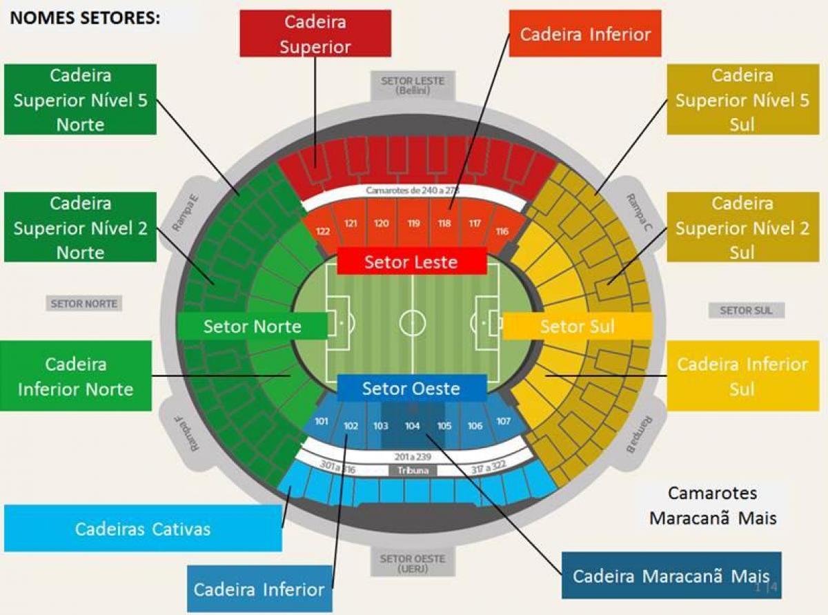 نقشه ورزشگاه مرکنا secteurs