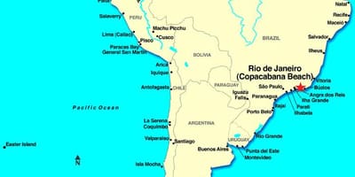 نقشه از Rio de Janeiro در جنوب امریکا