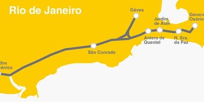 نقشه از Rio de Janeiro مترو خط 4