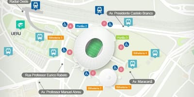 نقشه ورزشگاه مرکنا accès