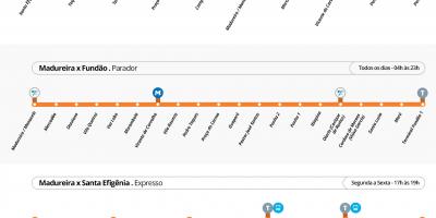 نقشه BRT TransCarioca - ایستگاه